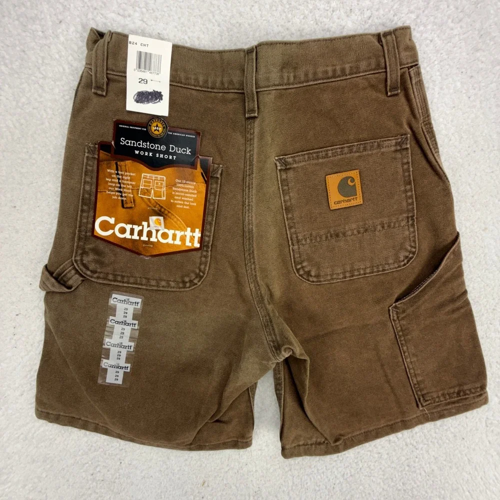 Carhartt Sandstone Duck Work Shorts Mens 29 B24 CHT Chestnut NWT NOS